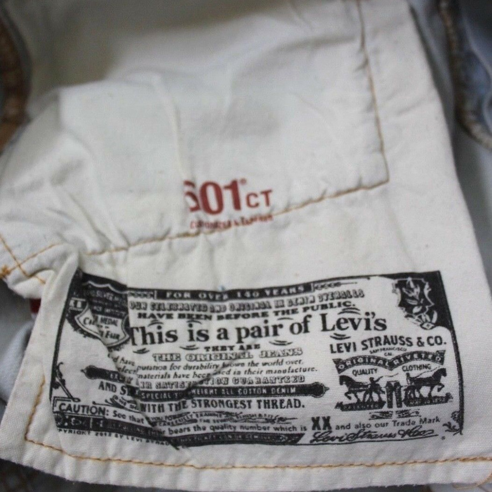 Levi's 501CT Tapered Leg Distressed Shorts Jeans - Picture 3 of 7